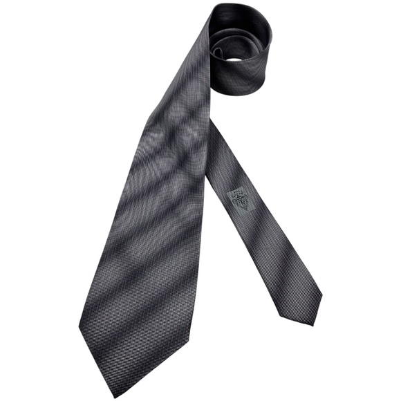 🆕GUCCI Gray/Purple Striped Geometric Silk LUXURY Tie ITALY - Picture 1 of 4
